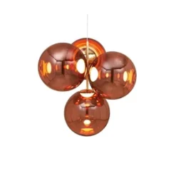 Globe Chandelier Small Copper LED
